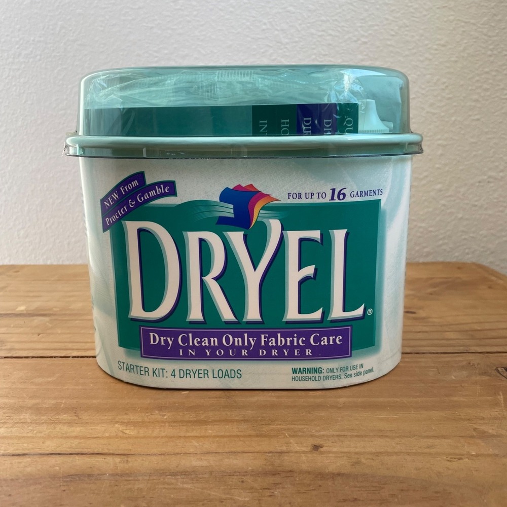Vintage Dryel Fabric Care Kit 12 Loads Open Box Complete 1997 Home Dry Cleaner